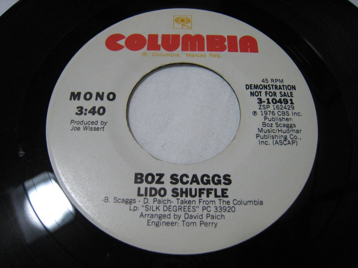 【7”】●白プロモ MONO/STEREO● BOZ SCAGGS / LIDO SHUFFLE US盤 ボズ・スキャッグス リド・シャッフル JEFF PORCARO拍卖
