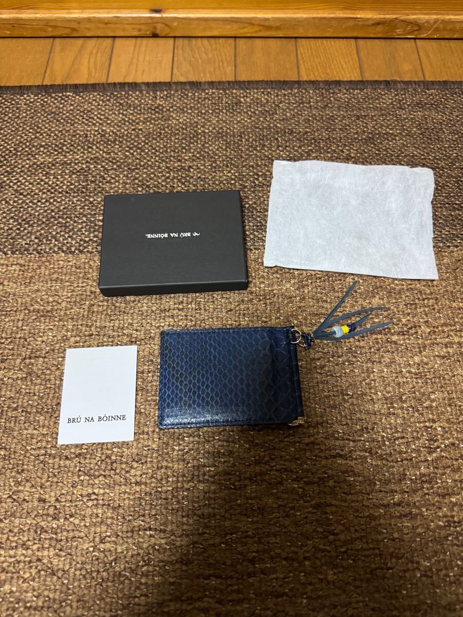 未使用☆BRIU NA BOINNE インディゴパイソン マネークリップ ウォレット ブルーナボイン 財布拍卖