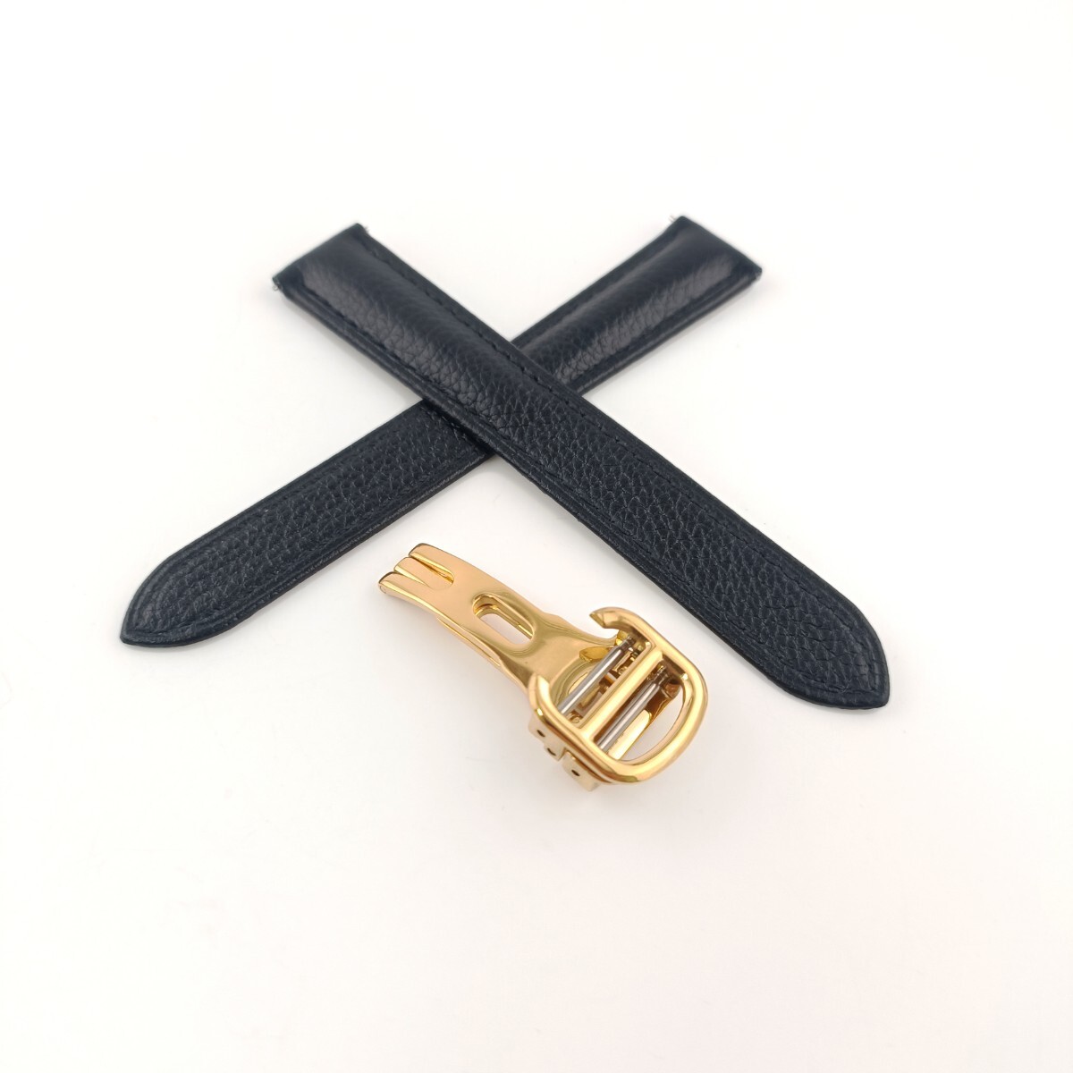 16mm 腕時計 社外品 レザーベルト 革ベルト ブラック 黒 シボ 【対応】カルティエ タンク マスト等 Cartier拍卖