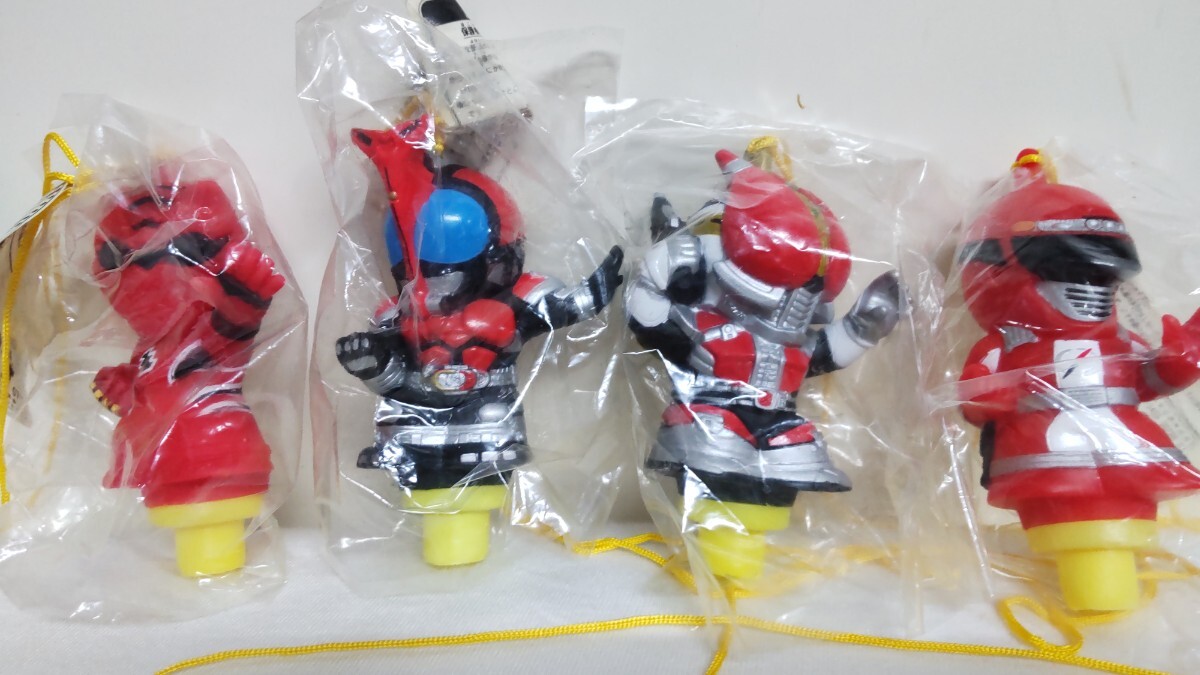 仮面ライダー カブト 電王 ボウケンジャー ゲキレンジャー ヴィンテージ 未使用 笛パイプ 4個セット 平成レトロ Masked Rider 祭り 激レア拍卖
