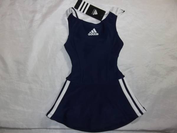 新品即決adidasアディダス ガールズスイムワンピース 100cm カレッジネイビー X46355拍卖