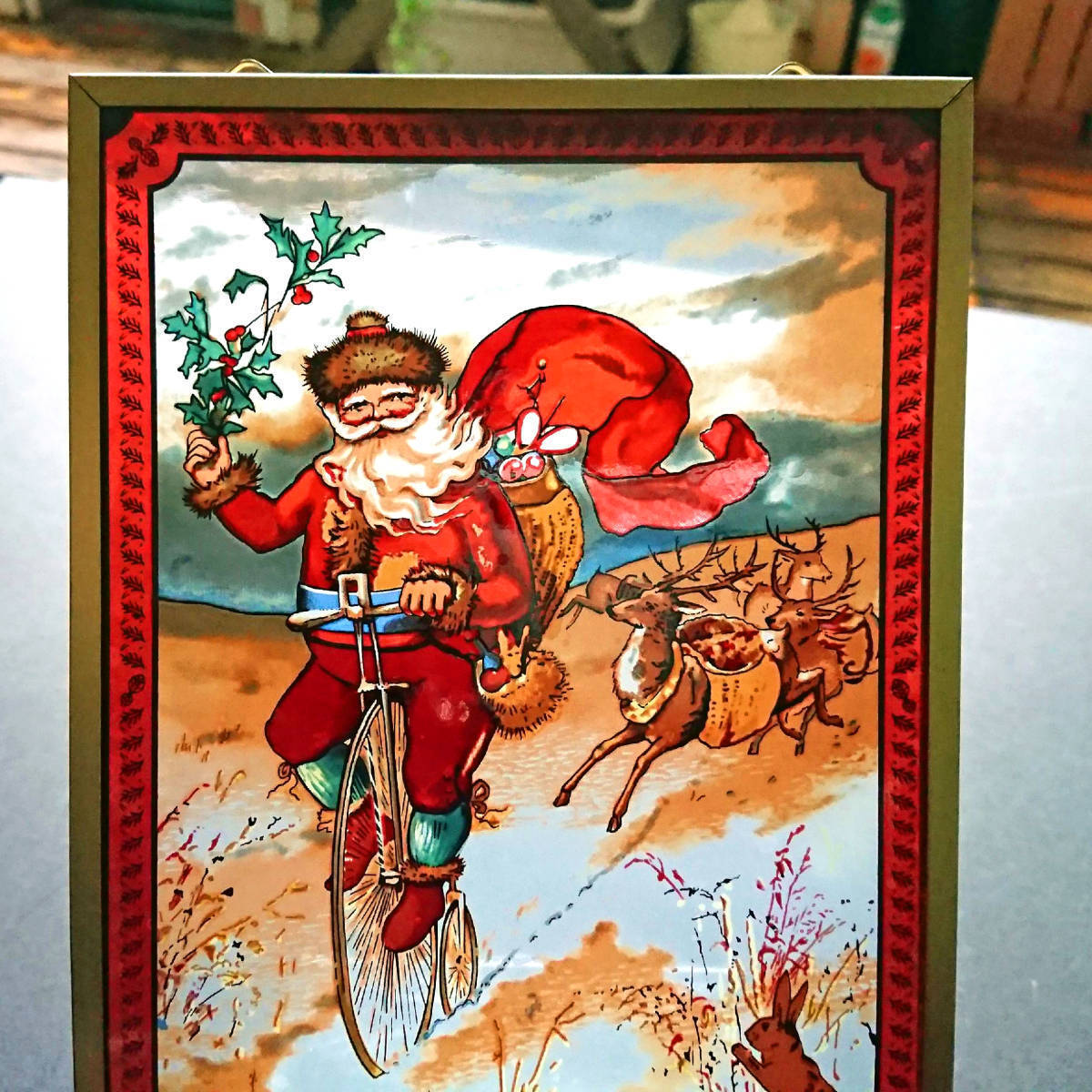 【AIKU-YA】送料無料クリスマス ステンドグラスTour de Christmasサンタクロース グラスマスターズ社 /トロント/カナダ/ティファニー拍卖