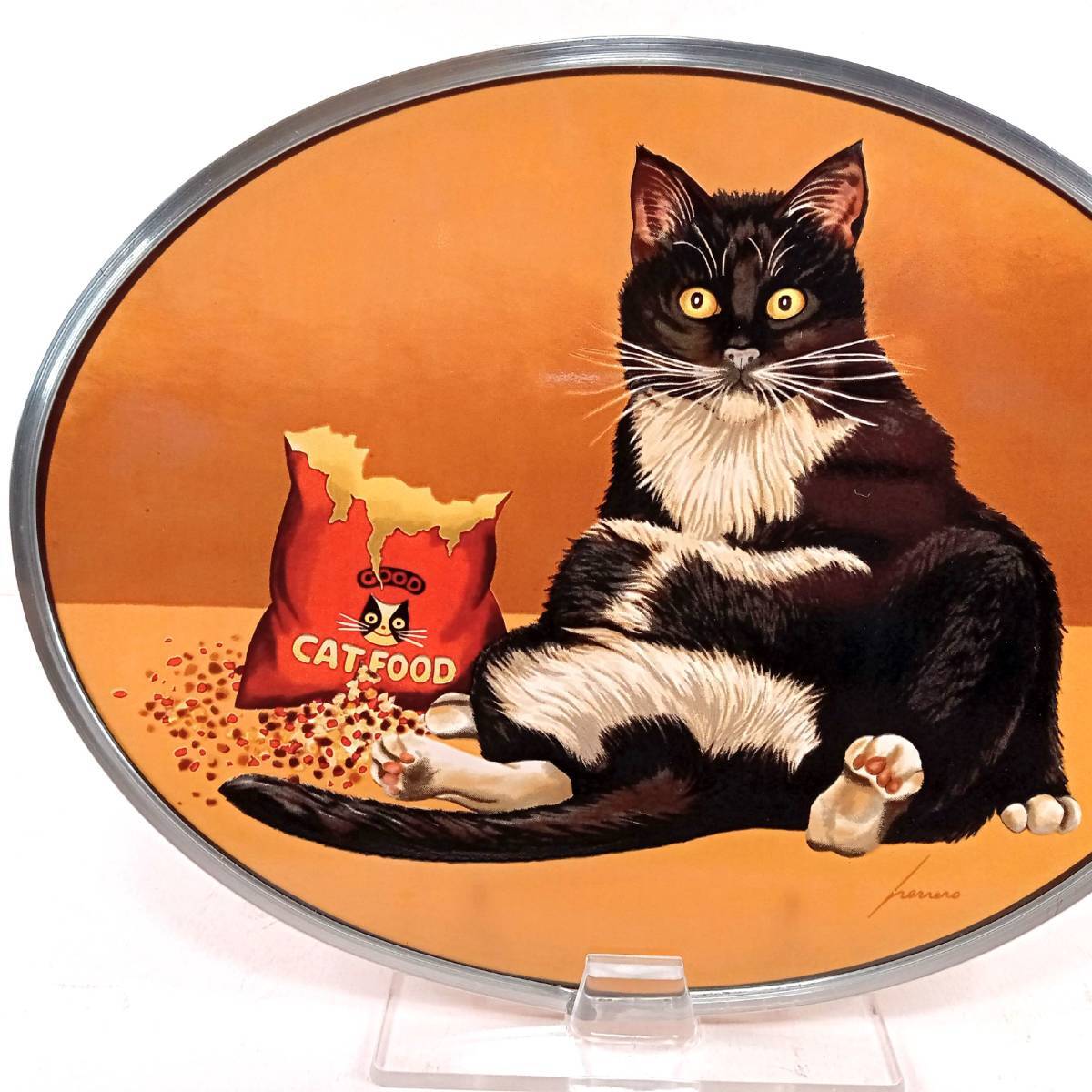 【AIKU-YA】送料無料 大判ヘレロ ステンドグラスStretch Kelley猫さんグラスマスターズ /トロント/カナダ/ティファニー拍卖