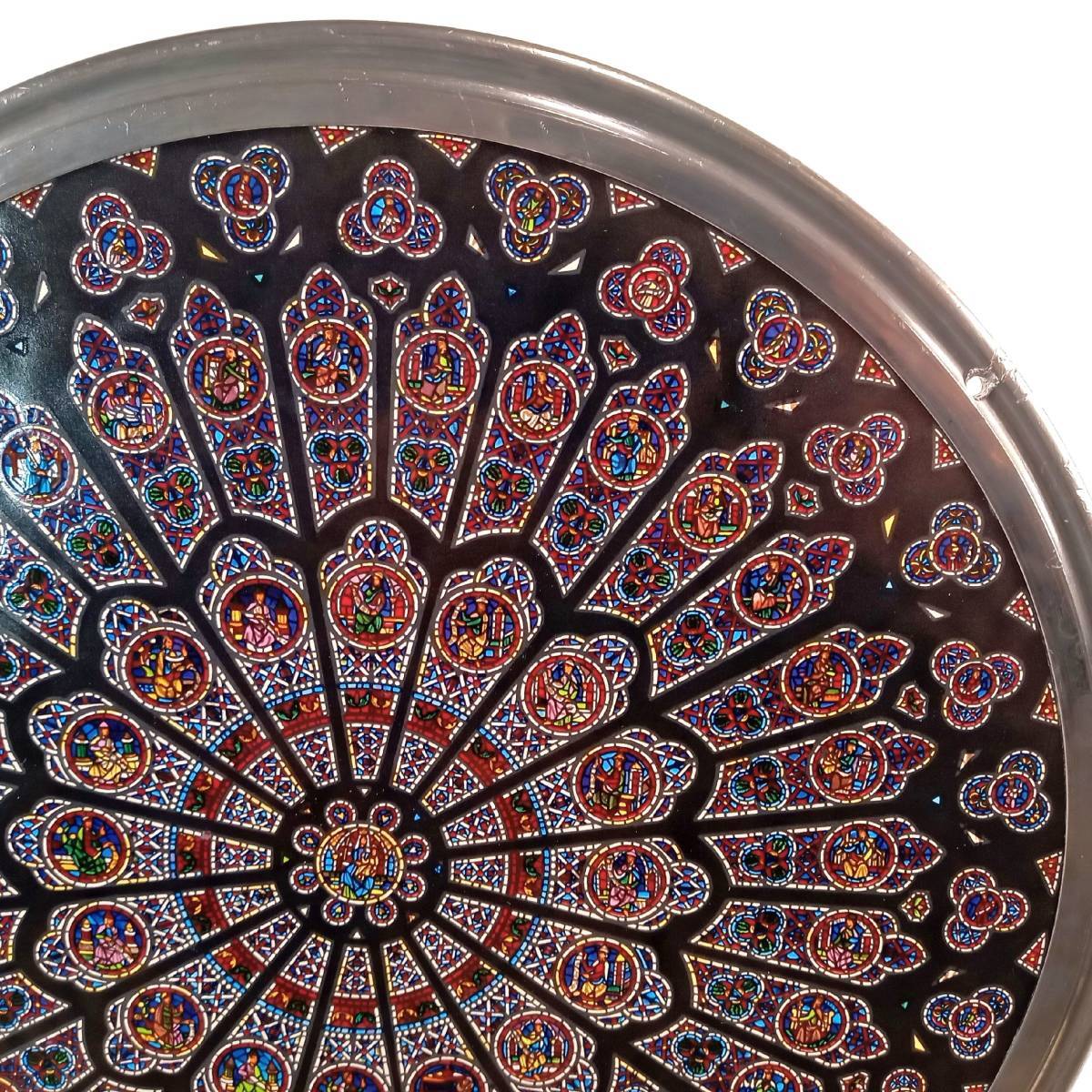 【AIKU-YA】送料無料 大判ノートルダム大聖堂(パリ)ステンドグラス 北のバラ窓 グラスマスターズ社r73 /トロント/カナダ/ティファニー拍卖