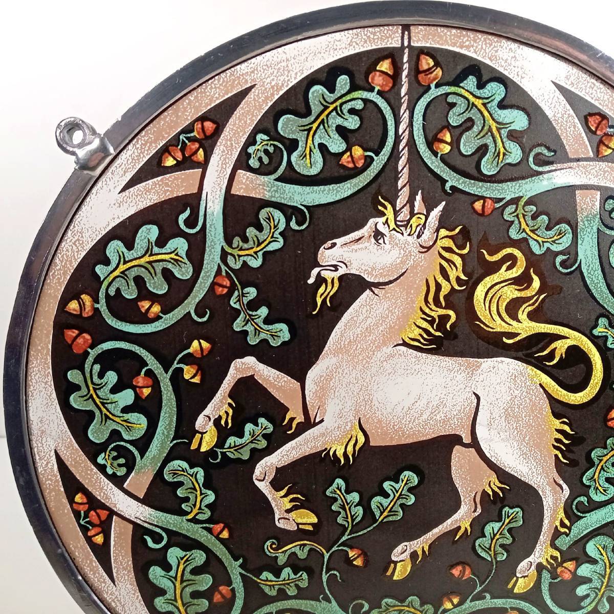 【AIKU-YA】送料無料ステンドグラス Unicorn ユニコーン大判 グラスマスターズ社 /トロント/カナダ/ティファニー拍卖