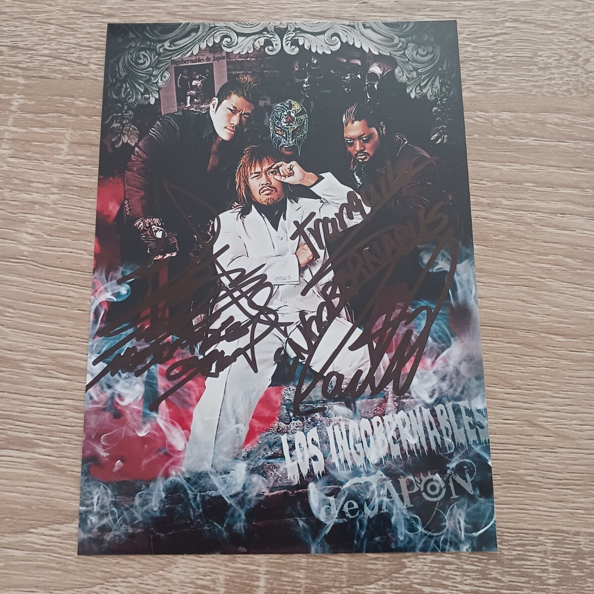 新日本プロレス 内藤哲也 BUSHI 直筆サイン入りブロマイド 公式商品 キングオブプロレスリング 特典品 ロスインゴ拍卖