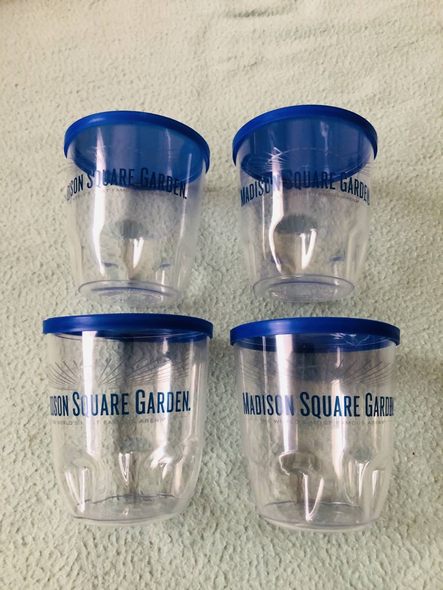 NBA ニューヨーク ニックス ホーム マジソン スクエア ガーデン MSG プラスチック製 カップ 4個セット 蓋付き拍卖