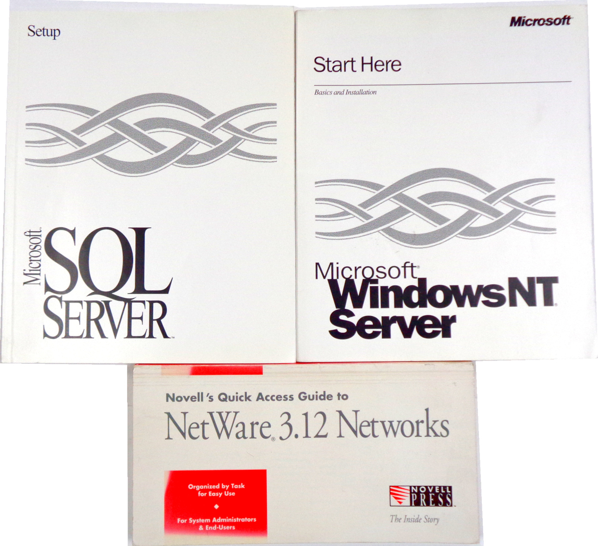 新古品 英語版マニュアルブック3種 SQL Server, Windows NT Server, NetWare 3.12 Networks拍卖