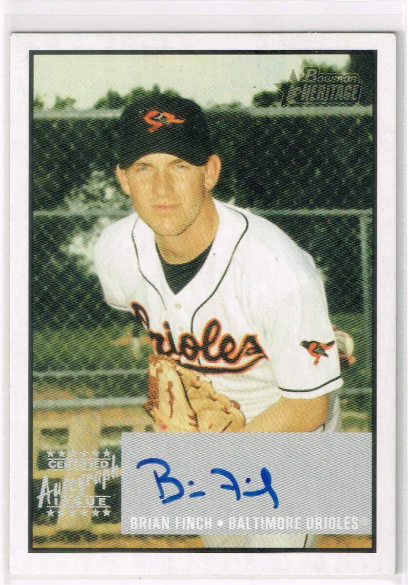 MLB 2003 Topps Bowman Heritage Signs of Greatness Autograph #SG-BF Brian Finch Auto トップス 直筆サイン ブライアン・フィンチ拍卖