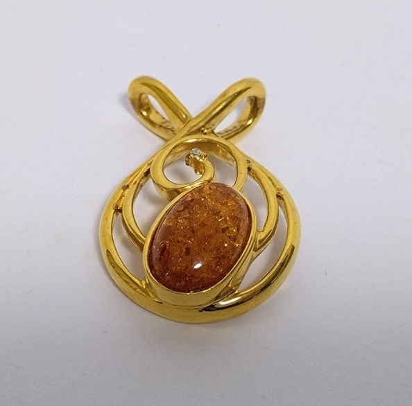 ∞ 琥珀 SILVER925 ペンダントトップ ∞ アンバー 拍卖