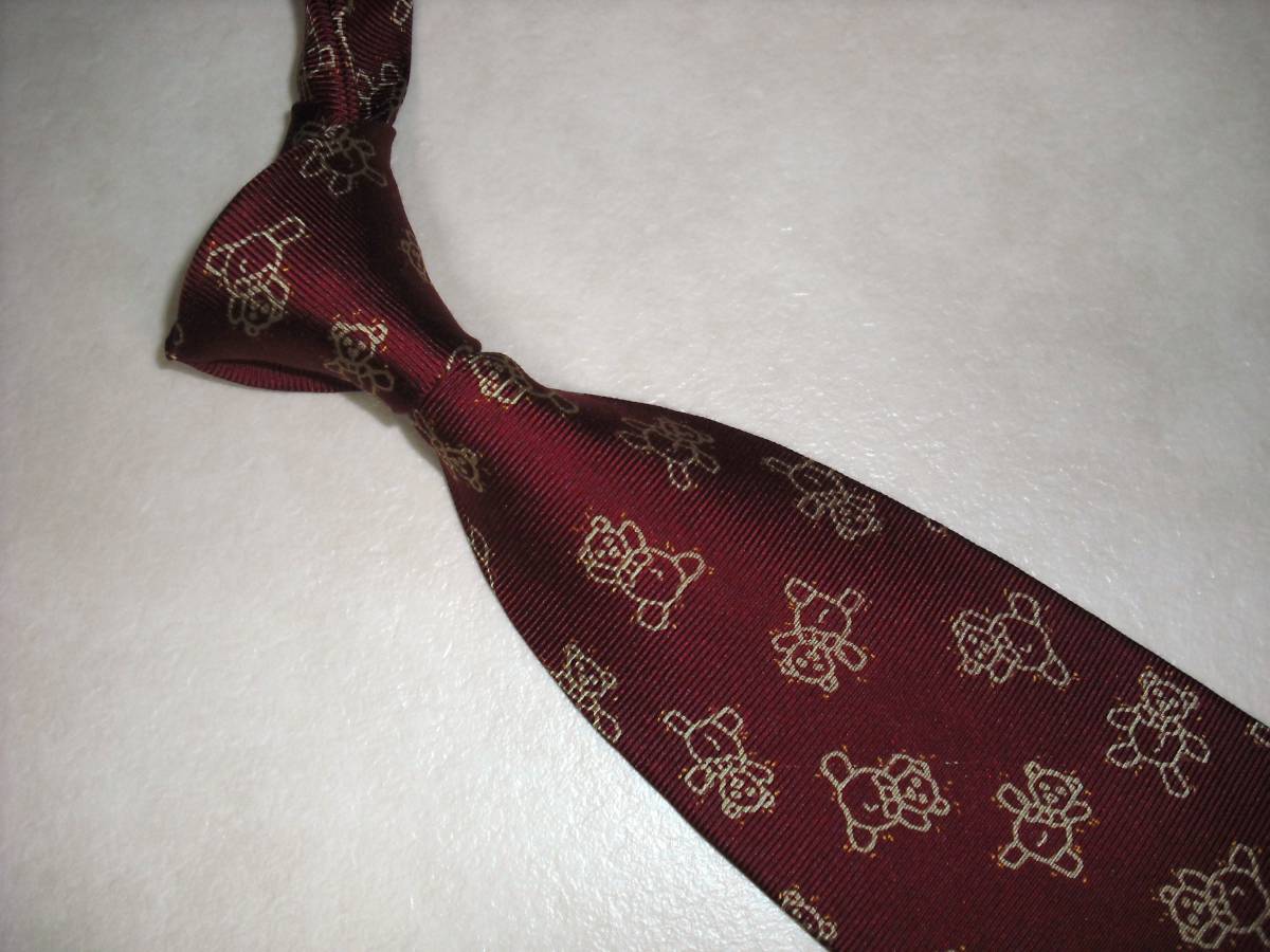 ◆ネクタイ◆リキエル RYKIEL ◆動物の人形柄・赤系◆ 第 15弾ブランドがいっぱい ◆15-265◆拍卖