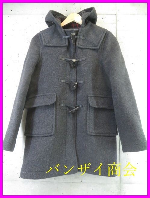 8110b17◆イギリス製◆Gloverall グローバーオール 裏地チェック メルトンウール ダッフルコート ジャケット 9/レディース/英国製/良品です拍卖