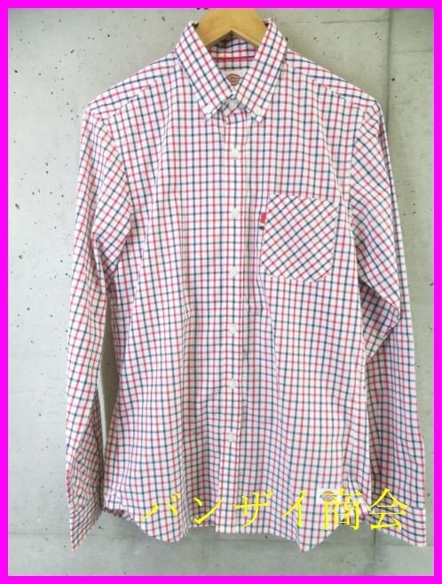 4210b14◆お洒落◆DICKIES ディッキーズ ボタンダウン 長袖チェックシャツ L/ワークシャツ/ジャケット/オールインワン/ツナギ/アメカジ古着拍卖