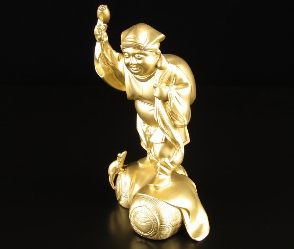 【M037】 帝室技芸員 高村光雲原型 大黒鼠像 高さ151mm 七福神 縁起物拍卖