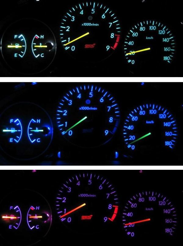 インプレッサ GGB/GDB メーターLED照明1台分セット! レッド拍卖