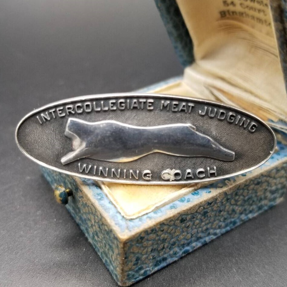 Balfour社製 Intercollegiate Meat Judging winning coach ヴィンテージ オーバルバッジ 925 シルバー ネクタイピン クリップ 銀 Y21-J拍卖