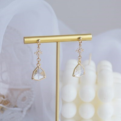 ピアス ゴールド S925針 ジルコン ラインストーン 美しい花 タッセル ブラブライヤリング レディース デザイナー 高級 ジュエリー #C590-5拍卖