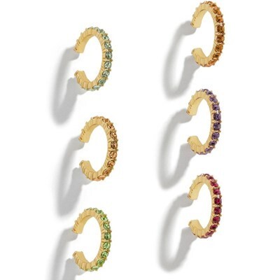 イヤリング カラフル ラインストーン 韓国 イヤーカフ 6 セット まとめ売り ファッション 最高品質 ジュエリー #C689-4拍卖