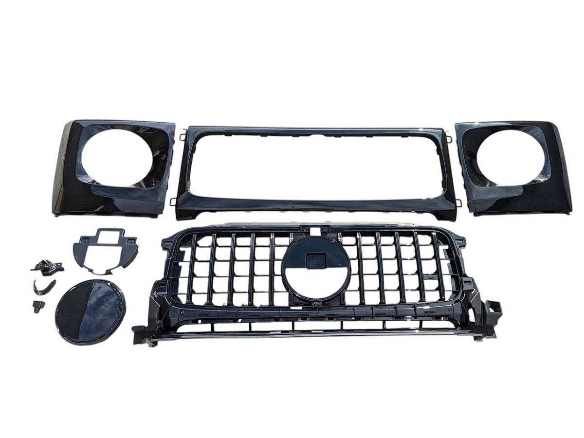 W463A W464 フロント グリル ヘッドライトカバー G63type ブラック メルセデス ベンツ Gクラス 国内発送 即納 カスタム 外装 パーツ拍卖