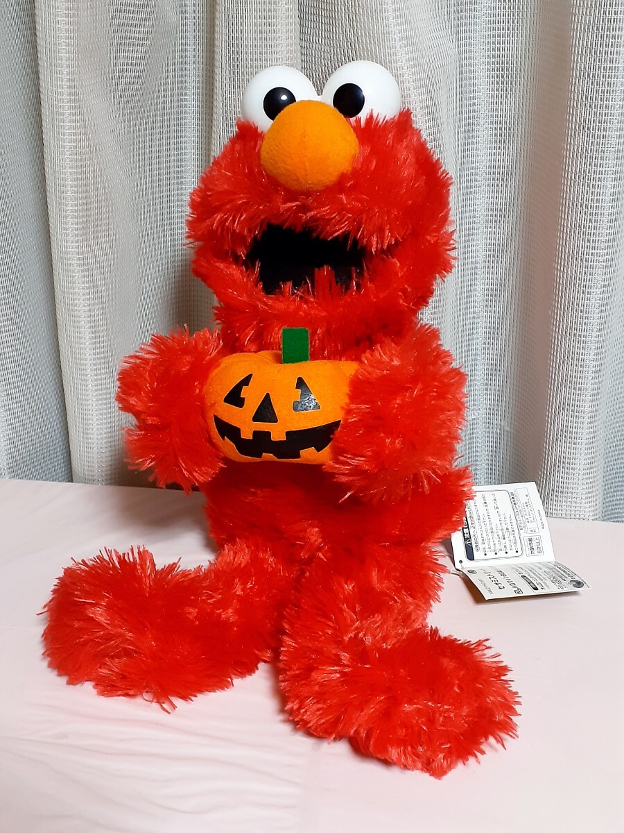 【非売品】★エルモ ぬいぐるみ★ セサミストリート ハロウィンBIGぬいぐるみ かぼちゃ付き♪ ポリエステル素材【タグ付き】【送料無料♪】拍卖