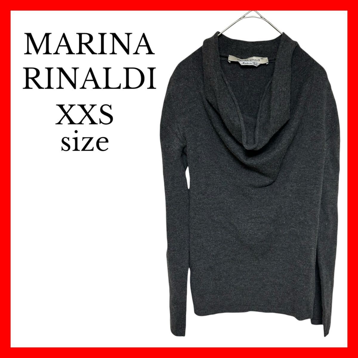 【MARINA RINALDI】XXSサイズ レディース タートルネック 長袖 ニット トップス グレー 無地 シンプル おしゃれ 防寒 オフィスカジュアル拍卖