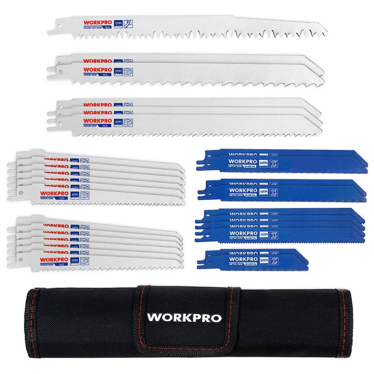 WORKPRO レシプロソー替刃 電気のこぎり替え刃 32点? 鉄工・木工用・生木用 枝打ち 庭木剪定 解体用 金属用 拍卖