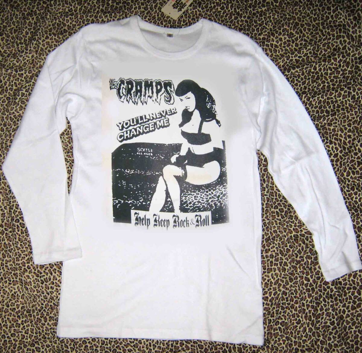 THE CRAMPS クランプス 白 ロンT M L 2Lからお選び下さい拍卖