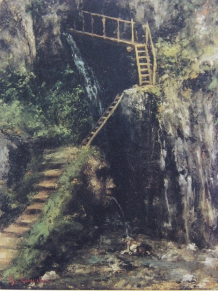 Gustave Courbet、Les Gorges de Saillon、希少画集より、新品額装付、送料込み、iafa拍卖