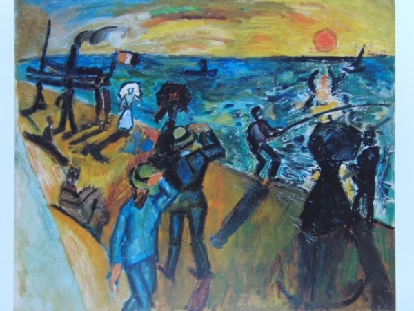 Raoul Dufy、Coup de Vent(Pecheurs a la Ligne)、希少画集より、新品額装付、送料込み、iafa拍卖