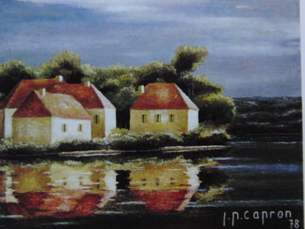 ジャン・ピエール・キャプロン、【春の川辺】、希少な額装用画集より、新品額装付、状態良好、送料込み拍卖