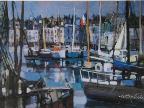 増田誠、【シェルブール】、希少な額装用画集より、新品額装付、状態良好、送料込み拍卖