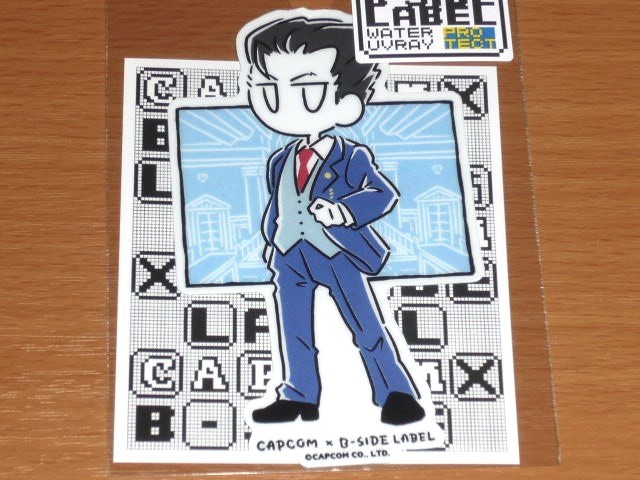 ◆逆転裁判 ステッカー◆成歩堂龍一 デフォルメ背景◆B-SIDE LABEL◆カプコン◆拍卖