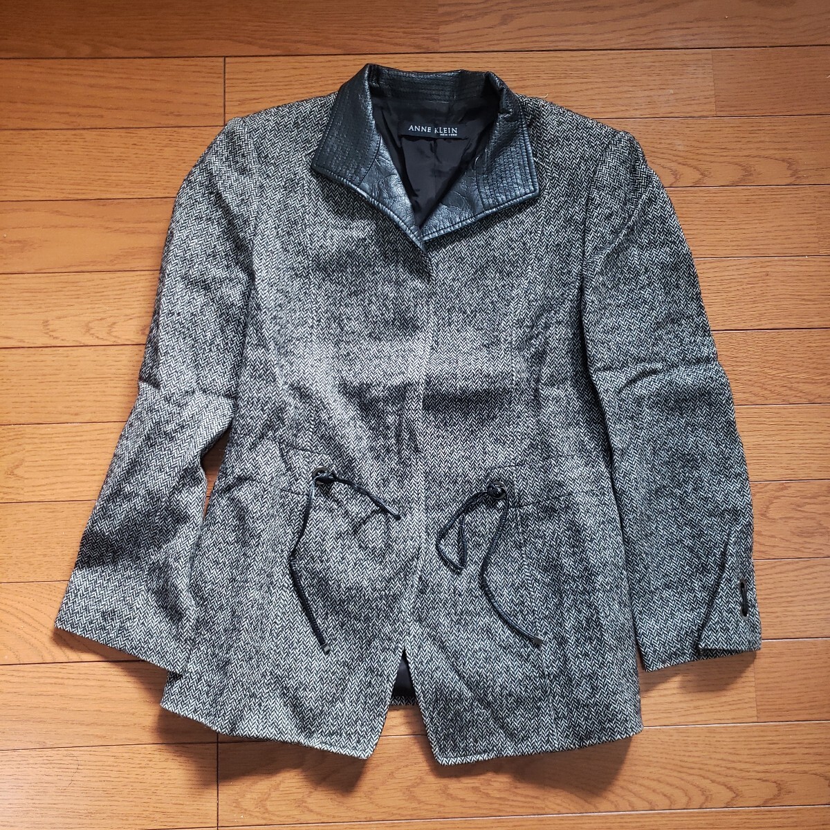 ANNE KLEIN アンクライン ジャケット ブレザー 黒 ブラック レディース 11 大きいサイズ 羊毛 日本製拍卖