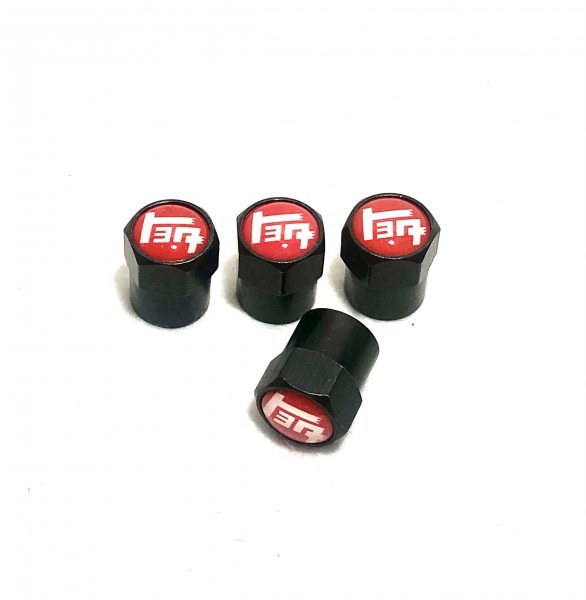 ブラック仕様 トヨタ カタカナ ロゴ 赤 エアーバルブキャップ( 現行 新型 ハイラックス 5型 4型 ハイエース 100系 200系 ランクル に適合)拍卖