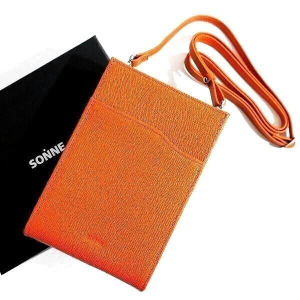 □SONNE ゾンネ 新品 定価1.6万 CLAUDIO エンボスレザー 牛革 2way マルチミニショルダー ショルダーバッグ SOX024 ORG ▲015▼bus046so拍卖
