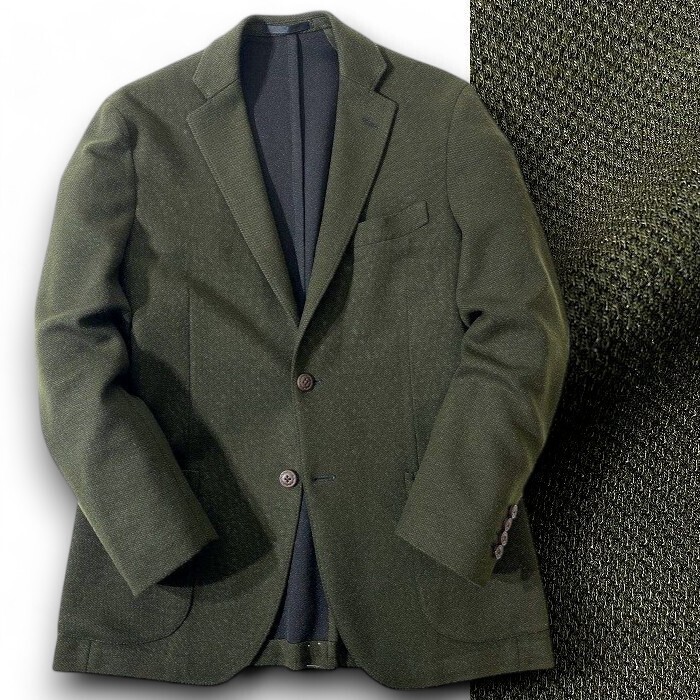 GIVERDYE ジバルディ 新品 定価7.9万 日本製 上質ウール混ニット 無地 2B テーラード ニットジャケット 187J8213 AB-46 ▲074▼41217w01拍卖