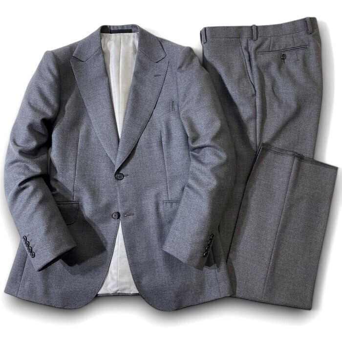 RICHIESTA リキエスタ 定価9.6万 日本製 上質ウール メランジカラー 2B ジャケット パンツ シングルスーツ 187A8824 A6 ▲074▼41224w02拍卖