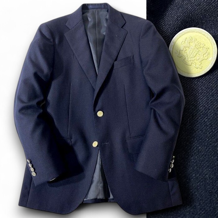 GIVERDYEジバルディ 定価8.8万 日本製 上質ウールツイル 刻印入りボタン 2B テーラード ジャケット ブレザー 617J8005 A5 ▲074▼41217w02拍卖