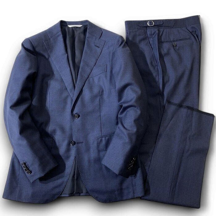 RICHIESTA リキエスタ 定17万 日本製 英国製生地 DORMEUIL社 EXEL ストレッチウール ジャケット パンツ スーツ 187A8830 A6▲074▼41211w03拍卖