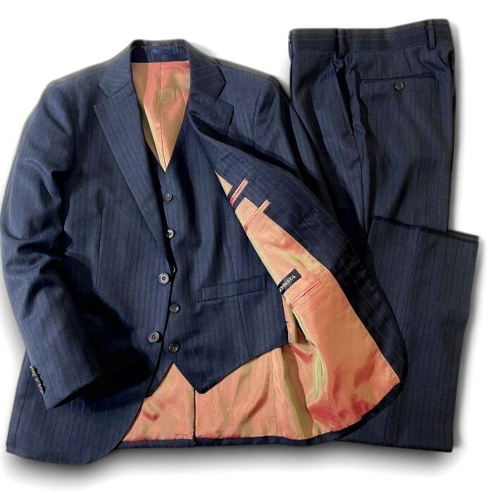 RICHIESTA リキエスタ 定価15.4万 日本製 伊製生地 Tollegno ウール ジャケット ベスト パンツ 3ピース スーツ 187C8919 A5▲074▼50108w01拍卖
