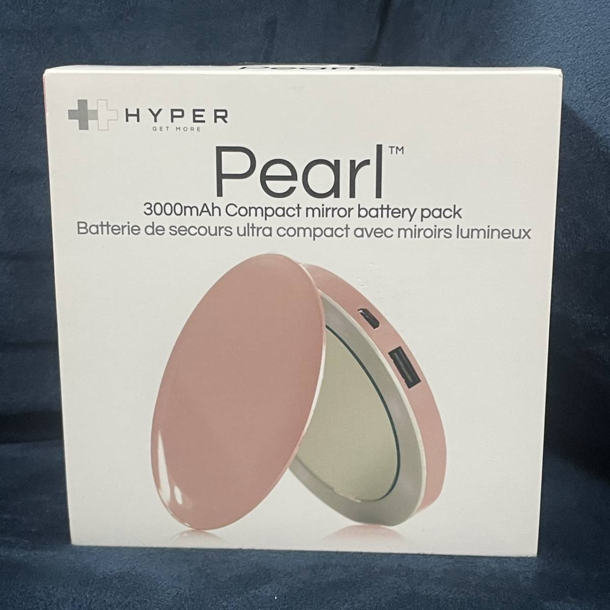 即決 新品 Pearl パールローズ コンパクトミラー USBモバイルバッテリー ピンク拍卖