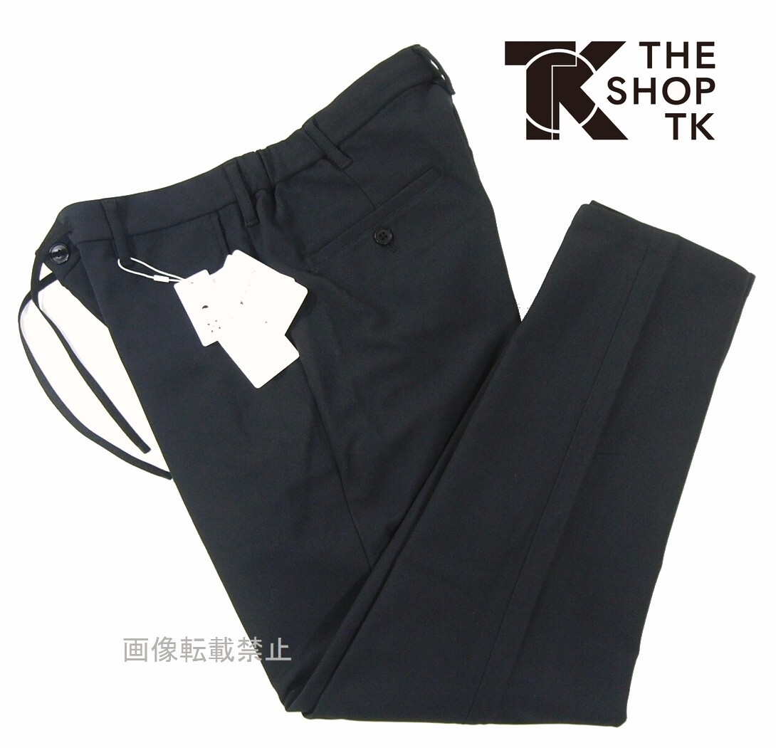 新品 タケオキクチ THE SHOP TK SMART MOVE カルゼ調 テーパードパンツ M 黒 ブラック イージー ストレッチ オールシーズン拍卖