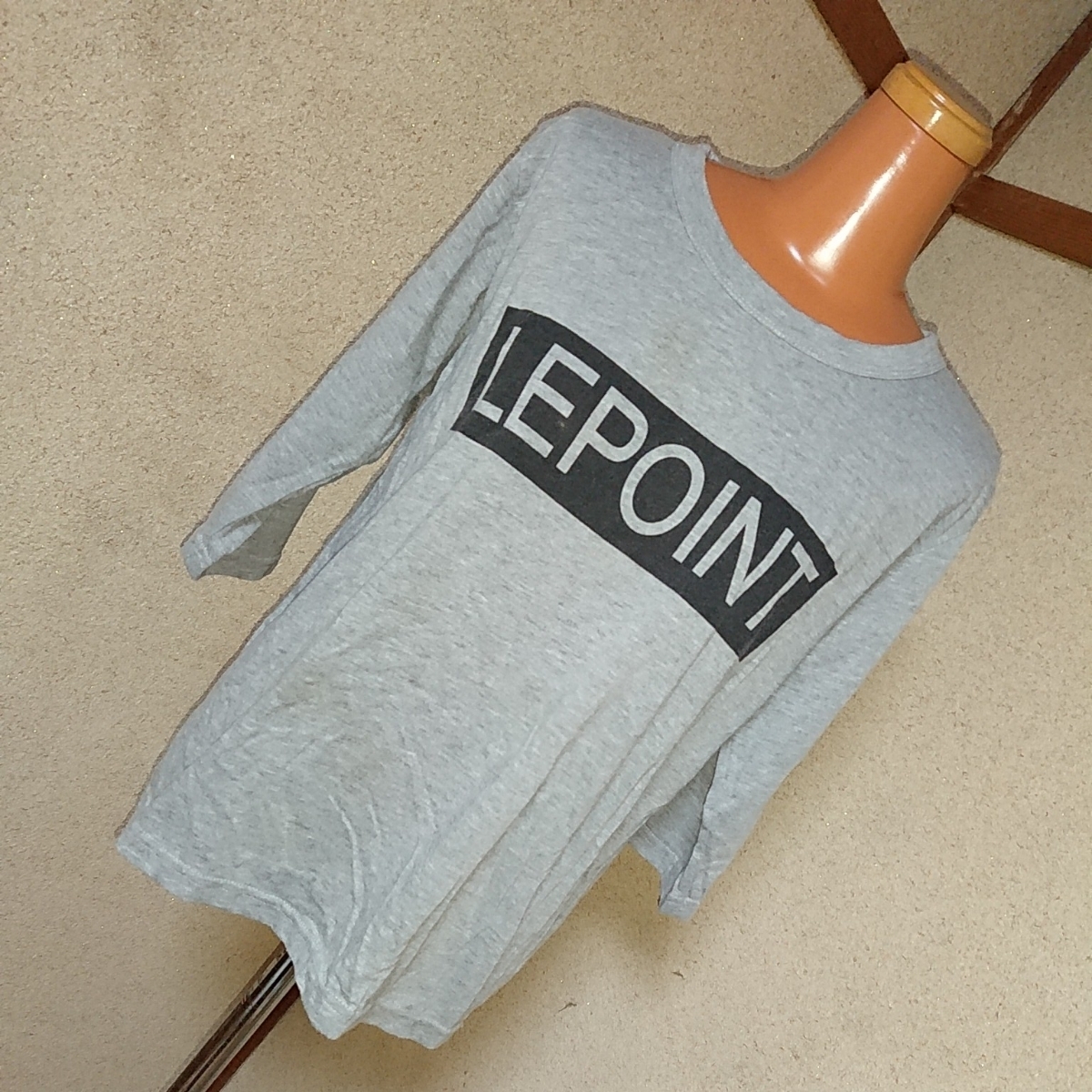 難あり Plein Beaute バックファスナー 7分袖 プリント Tシャツ M拍卖