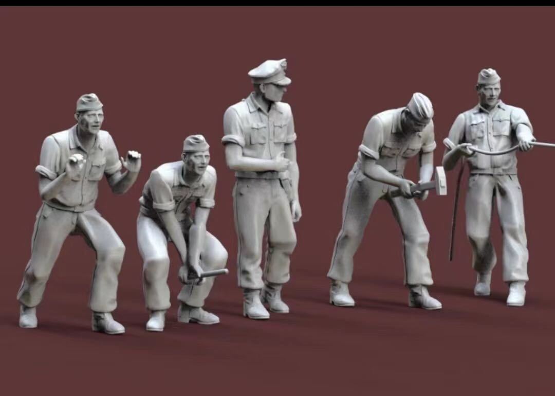 1/144レジンキット 未塗装 WWⅡ ドイツ軍 兵士フィギュア5体 ワールドタンクミュージアム【同梱可能】1114拍卖