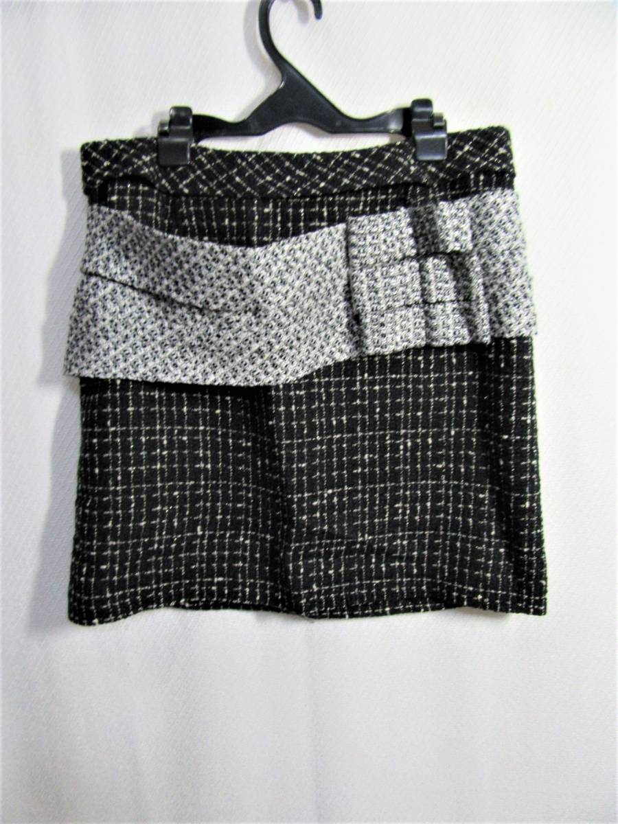 Y4★フェリシモ ツィードラメ入りデザインスカート 1度使用拍卖