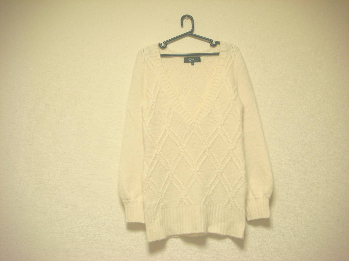 クードシャンス ラメ入り ケーブル編み ニット チュニック 美品拍卖