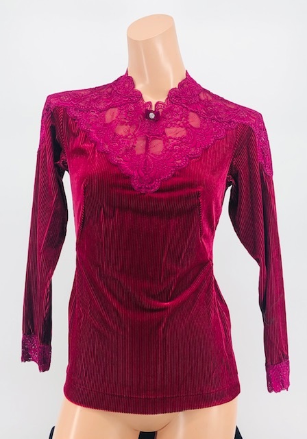 ◆長袖ベッチン風インナー◆Mサイズ◆ワイン◆日本製◆utla114拍卖