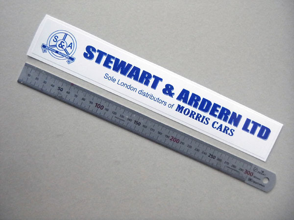 モーリス ディーラーリアウィンドーステッカー 白地 内貼り・静電気ステッカー 1950年代 拍卖