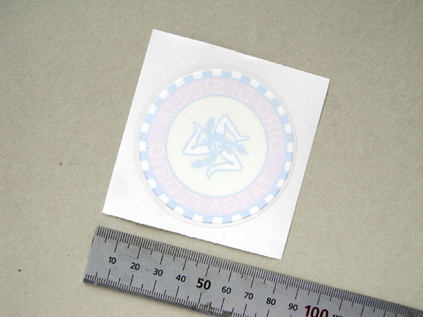 タルガ・フローリオ ジーロ ディ シチリア ウィンドーステッカー 丸 透明フィルム 内貼り拍卖