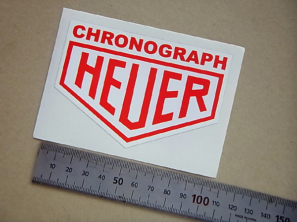 ホイヤー・クロノグラフ ステッカー 白 1960年代~1985年 10cm拍卖